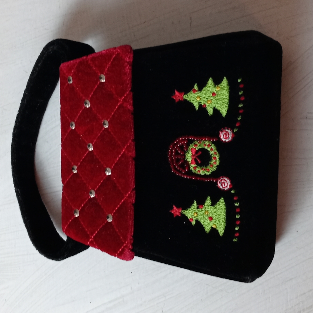 Cute Velvet Girl's Christmas Purse
